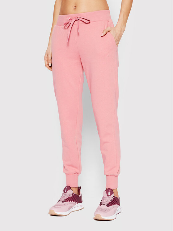 4F Spodnji del trenirke H4L22-SPDD350 Roza Regular Fit