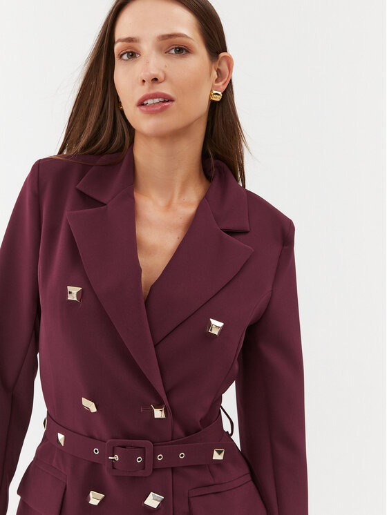 Maryley Maryley Vsakodnevna obleka 23IB372/41GI Bordo rdeča Regular Fit
