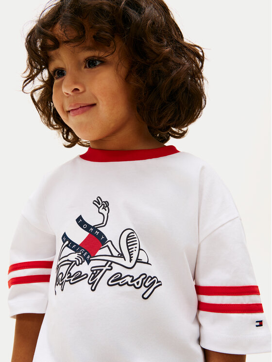 Tommy Hilfiger Tommy Hilfiger Komplet majica in kratke hlače Wavy Flag KB0KB10410 Pisana Regular Fit