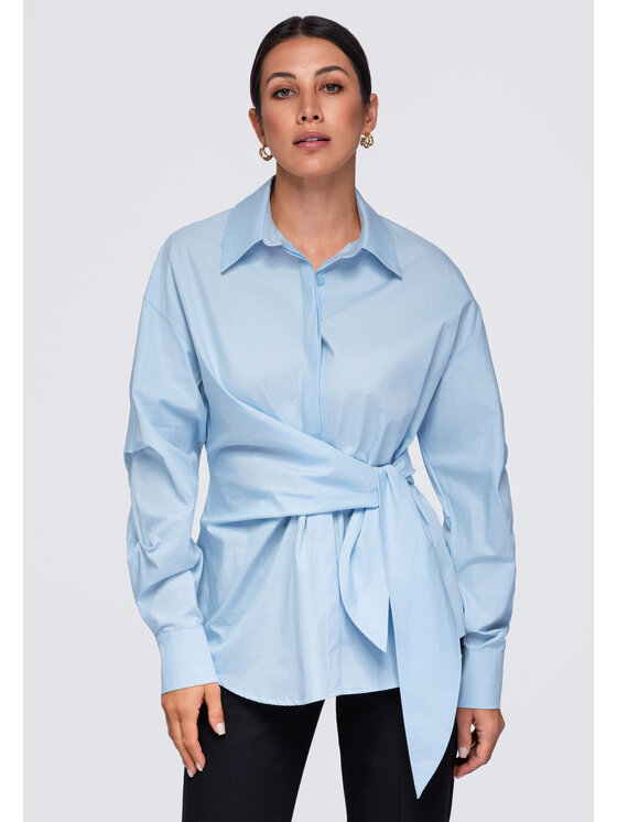 Ombre Ombre Koszula OW-SH-E0076 Niebieski Relaxed Fit