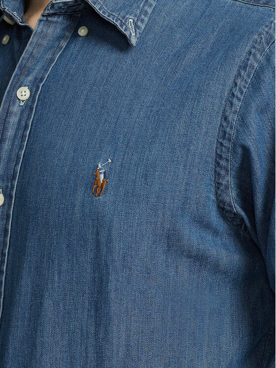 Polo Ralph Lauren Polo Ralph Lauren cămașă de blugi 710792043001 Albastru Custom Fit
