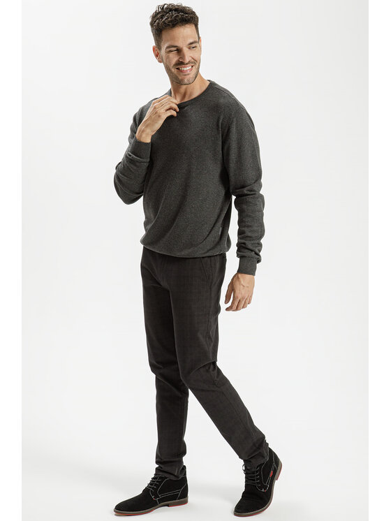 Cross Jeans Cross Jeans Sweter 34228-021 Szary Regular Fit