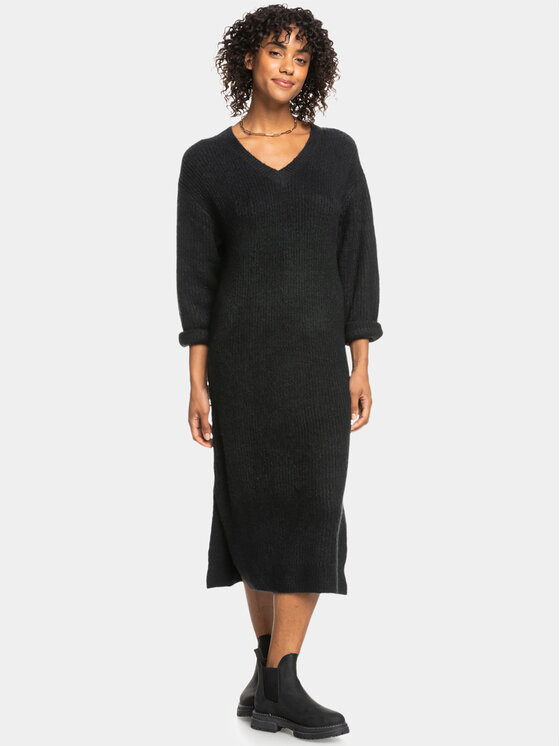 Roxy Roxy Úpletové šaty Winter Escape Ktdr ERJKD03449 Sivá Regular Fit