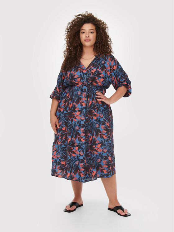 ONLY Carmakoma Rochie de vară Miranda 15256427 Albastru Regular Fit