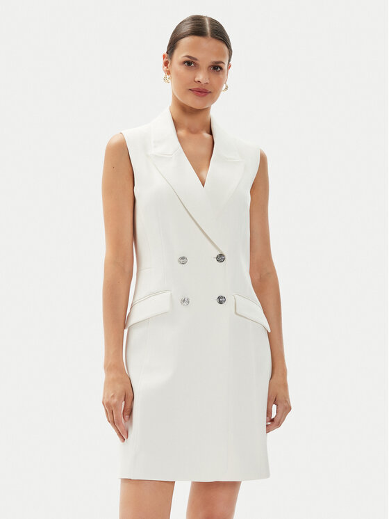 Guess Guess Coctailkleid W4YK25 KBJP2 Écru Regular Fit