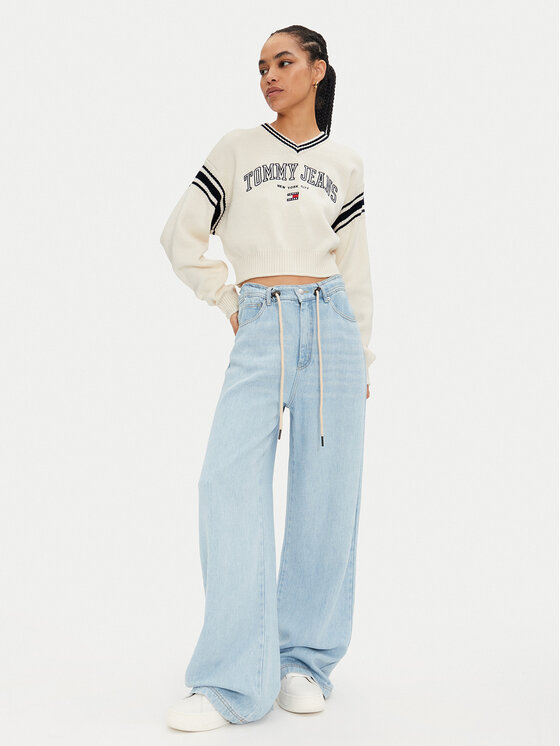 Tommy Jeans Tommy Jeans Pullover Varsity DW0DW18692 Écru Regular Fit