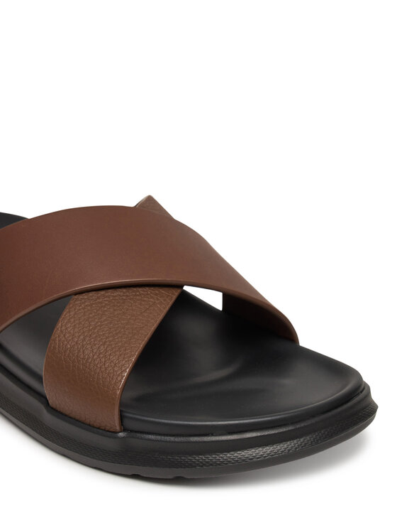 Tommy Hilfiger Tommy Hilfiger Şlapi D Density Hilfiger Lth Cc Sand FM0FM05358 Maro