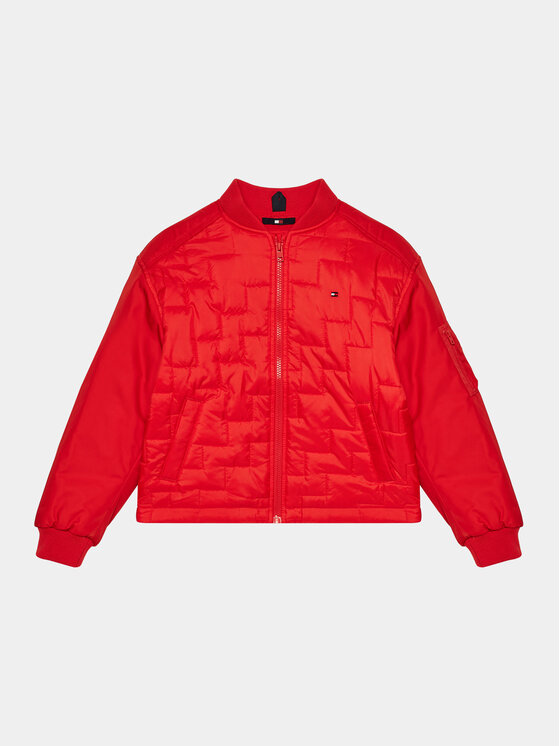 Tommy Hilfiger Bomber Jakna KG0KG07795 D Rdeča Boxy Fit