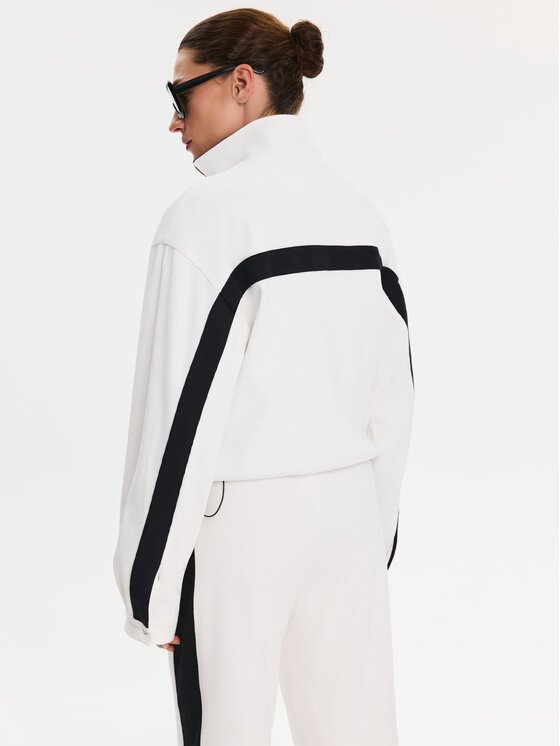 Nudyess Nudyess Bluza Mica z prążka Kremowy Oversize