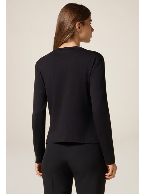 Oltre Oltre Bluzka G092J004547N033 Czarny Slim Fit