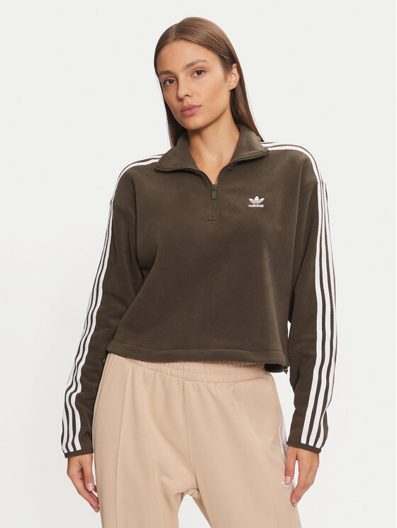 Adidas Flis Polar Fleece 1/2 Zip IW3164 Zelena Loose Fit