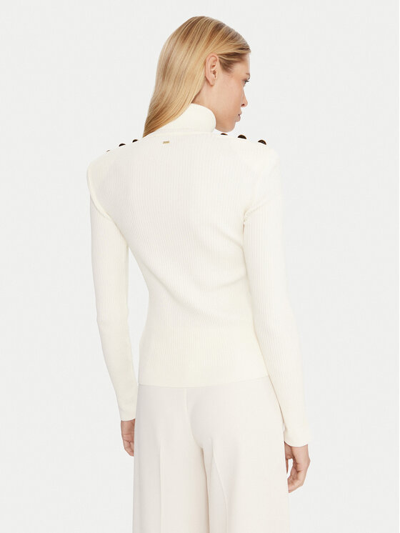 Gaudi Gaudi Rollkragenpullover 521FD53037 Écru Regular Fit