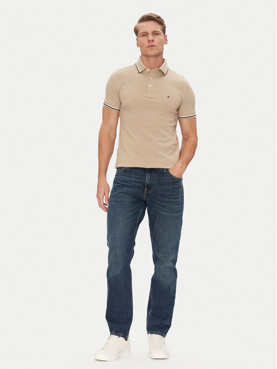 Tommy Hilfiger Tommy Hilfiger Polo Seasonal MW0MW39993 Beżowy Slim Fit