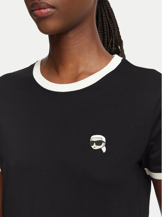 KARL LAGERFELD KARL LAGERFELD T-särk Ikon Patch A3W17078 Must Slim Fit