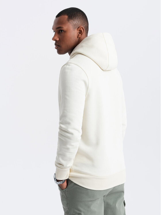 Ombre Ombre Mikina OM-SSBN-0161 Écru Regular Fit