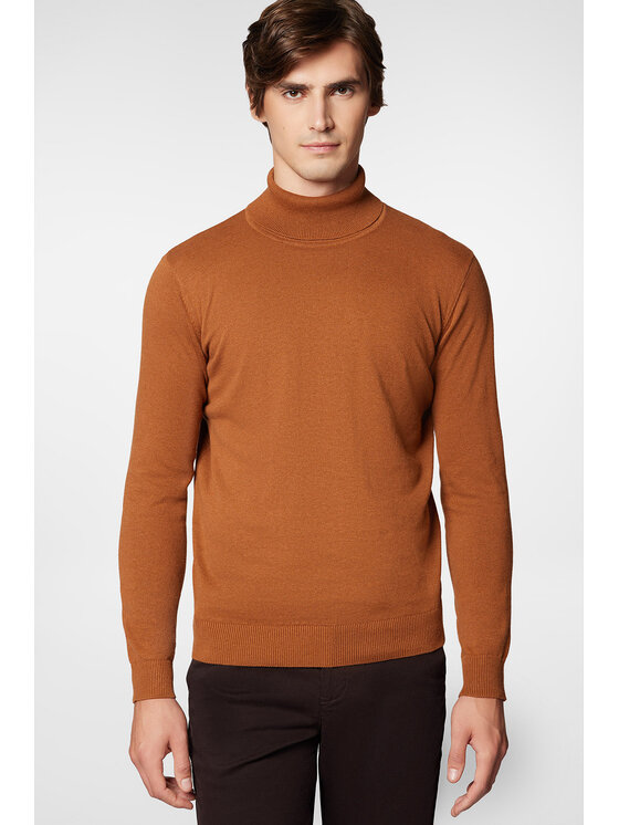 Próchnik Próchnik Golf Golf Camelowy Bawełniany PM5 SW073224000030 Brązowy Slim Fit