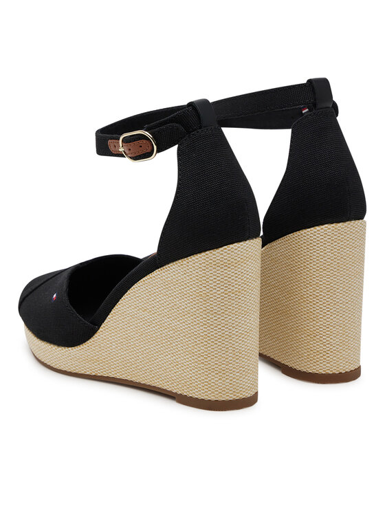 Tommy Hilfiger Tommy Hilfiger Poolsaapad Flag High Wedge Espad Closed Toe FW0FW08494 Must