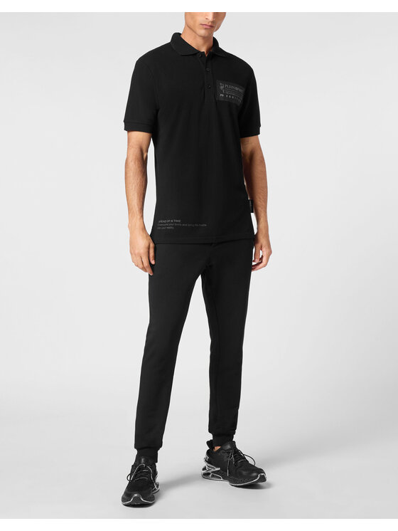 Plein Sport Plein Sport Polokošeľa 14261 Čierna Slim Fit