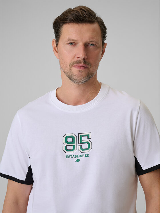 4F 4F T-Shirt SPORTS CLUB Biały Regular Fit