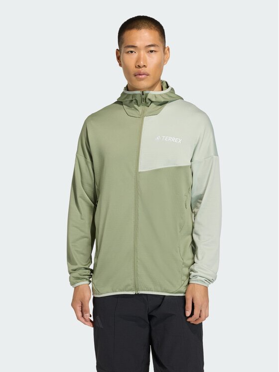 adidas adidas Bluza techniczna Terrex Xperior Climawarm Light Fleece Zielony Slim Fit