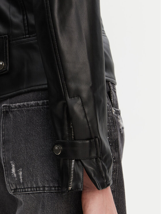 Rinascimento Rinascimento Bunda z imitácie kože CFC0119619003 Čierna Regular Fit