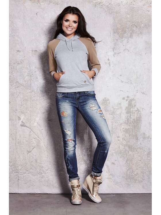 Infinite You Infinite You Bluza M029 Beżowy Basic Fit