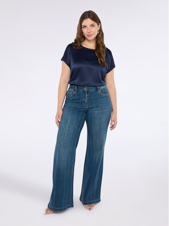 Fiorella Rubino Fiorella Rubino T-shirt G613L008555N034 Blu Regular Fit