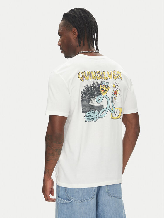 Quiksilver Quiksilver Marškinėliai Ev Disconnect Effects EQYZT08049 Balta Regular Fit
