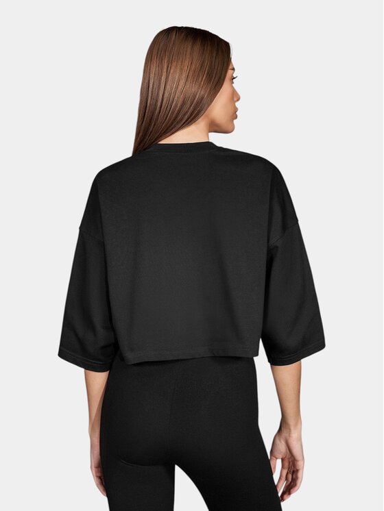 MADE BY SOCIETY MADE BY SOCIETY T-Shirt Typeset Crop - T27991 Czarny Basic Fit