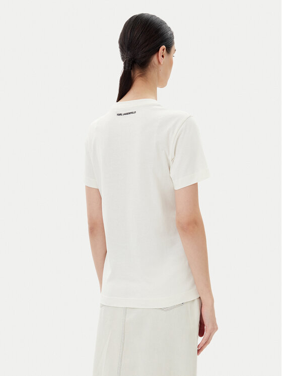 KARL LAGERFELD KARL LAGERFELD Tricou A1W17128 Écru Regular Fit