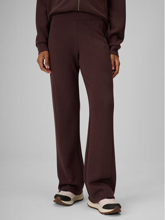 4F 4F Spodnie dresowe ESSENTIAL Brązowy ciemny Slim Fit