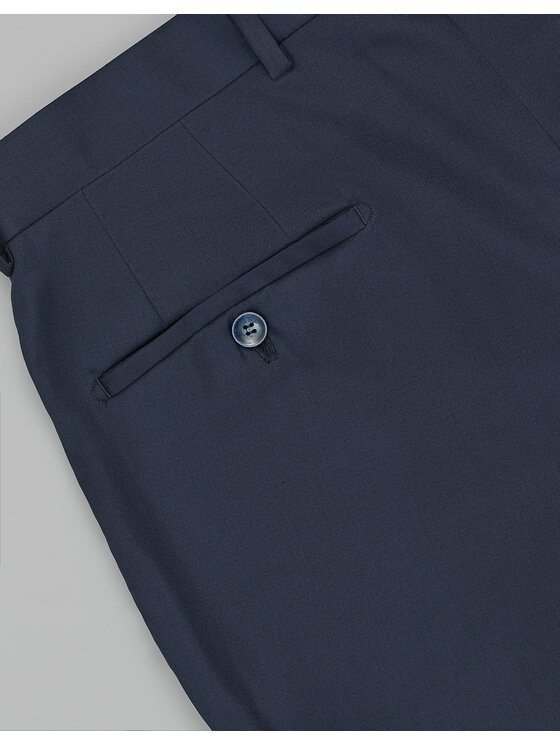 Borgio Borgio Spodnie garniturowe cortale_g Granatowy Slim Fit