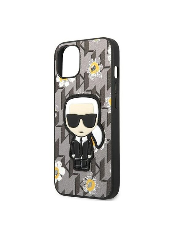 KARL LAGERFELD KARL LAGERFELD Etui na telefon Iconic Karl Flower Szary