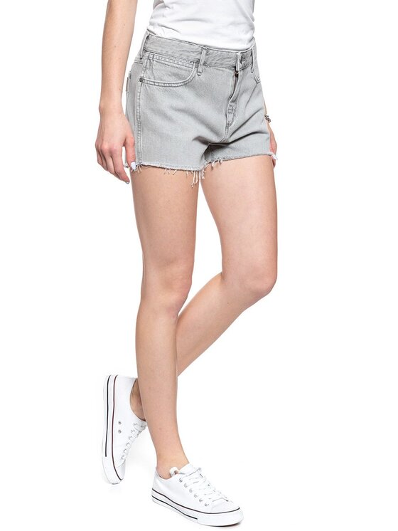 Wrangler Wrangler Szorty jeansowe BOYFRIEND Szary Slim Fit