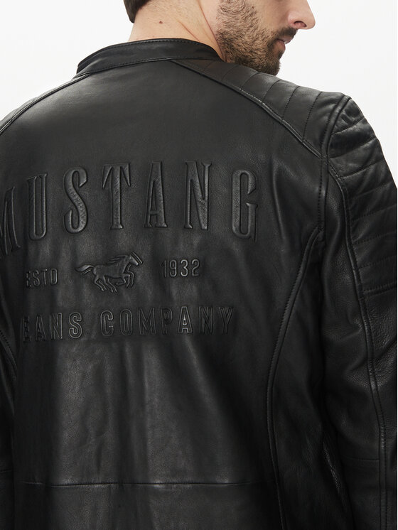 Mustang Mustang Кожено яке Tigha 310-24-052 Черен Regular Fit