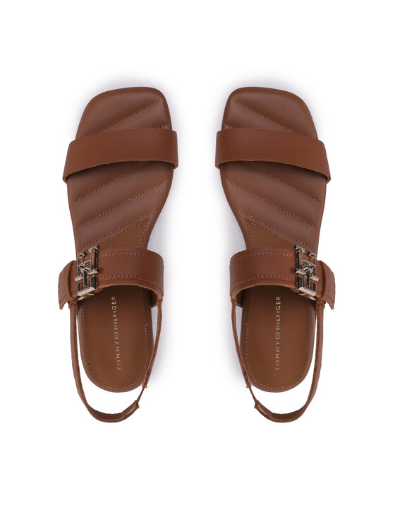 Tommy Hilfiger Tommy Hilfiger Sandały Hardware Flat Sandal FW0FW07094 Brązowy