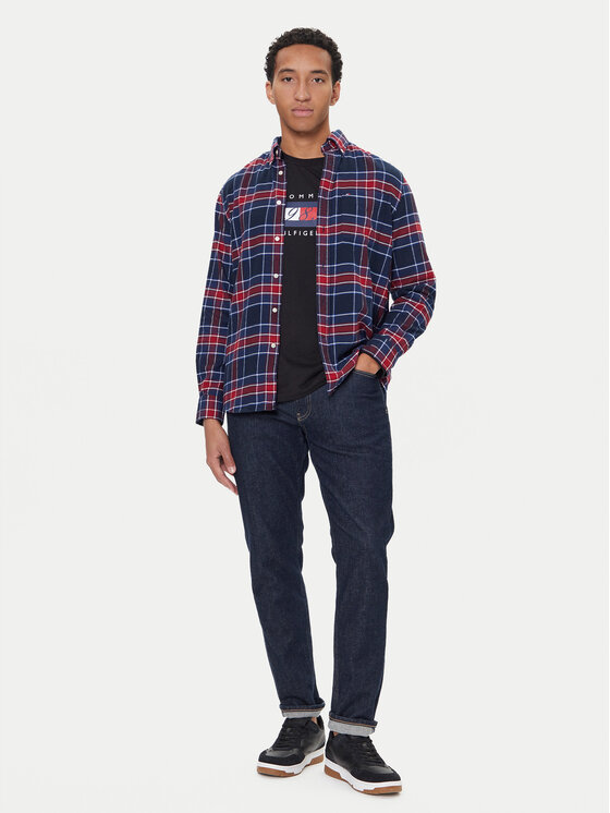 Tommy Hilfiger Tommy Hilfiger Koszula Hero MW0MW40473 Granatowy Regular Fit
