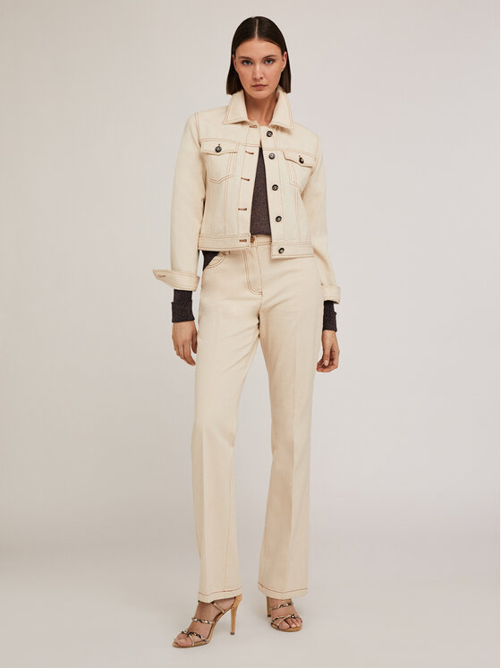 Motivi Motivi Giacca di transizione R705Q101006N002 Crema Regular Fit