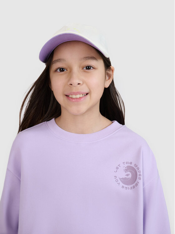 4F 4F Bluza SWELLS OF THE OCEAN Fioletowy jasny Oversize