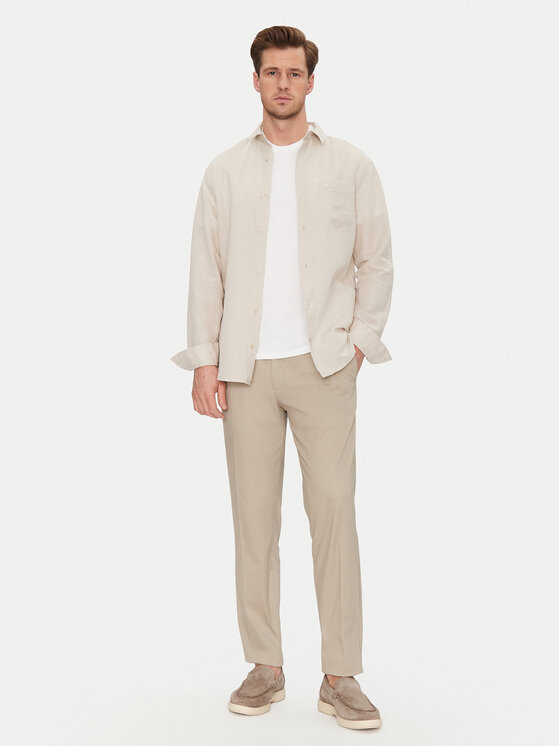 Calvin Klein Calvin Klein Chinosy K10K114104 Beżowy Tapered Fit