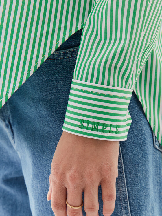 Simple Simple Krekls SI23-KOD004 Zaļš Regular Fit