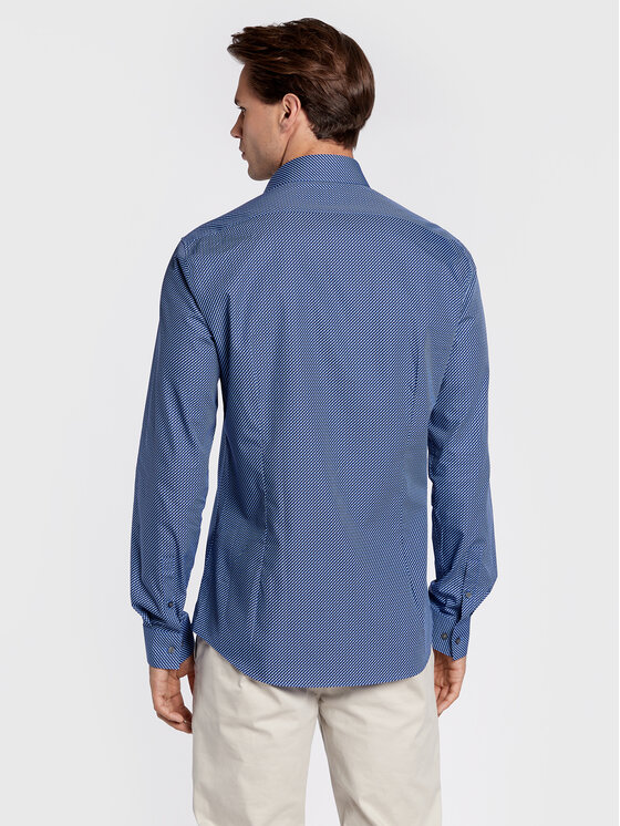 Camicia Multi Square K10K109886 Blu Slim Fit