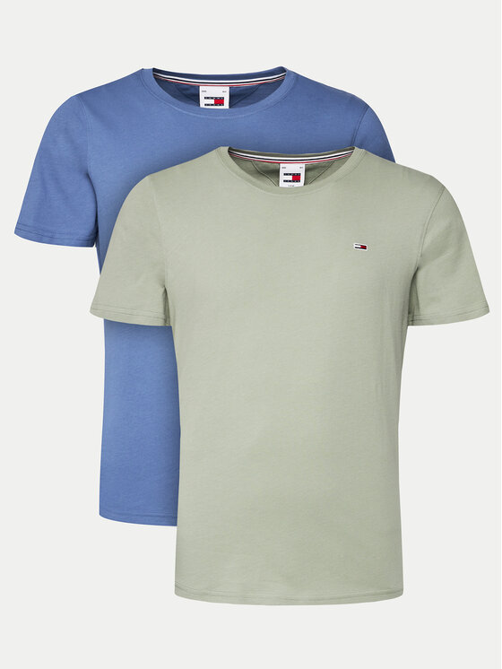 Tommy Jeans Set 2 tricouri DM0DM15381 Colorat Slim Fit