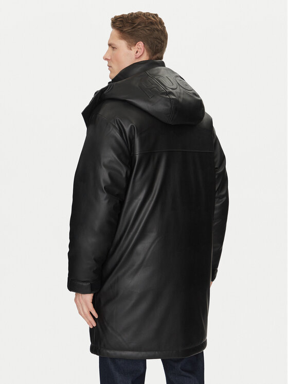 HUGO HUGO Kurtka z imitacji skóry Misian2441 50522494 Czarny Relaxed Fit