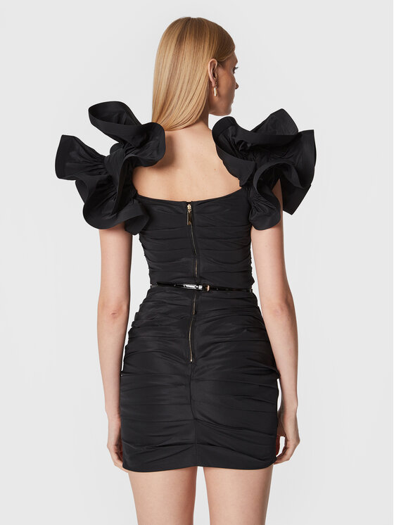 Elisabetta Franchi Elisabetta Franchi Koktejlové šaty AB-304-27E2-V480 Čierna Slim Fit