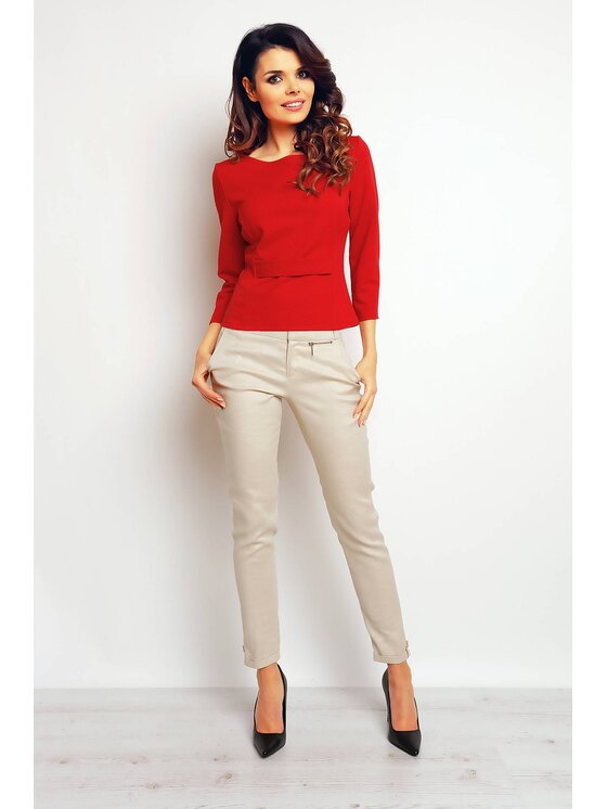 Infinite You Infinite You Bluzka M089 Czerwony Basic Fit