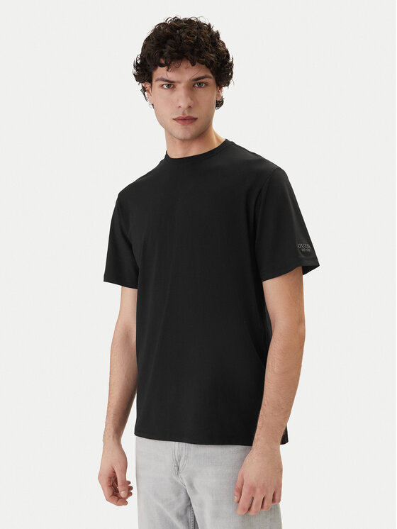 Guess Tricou M6RI62 JR06K Negru Regular Fit