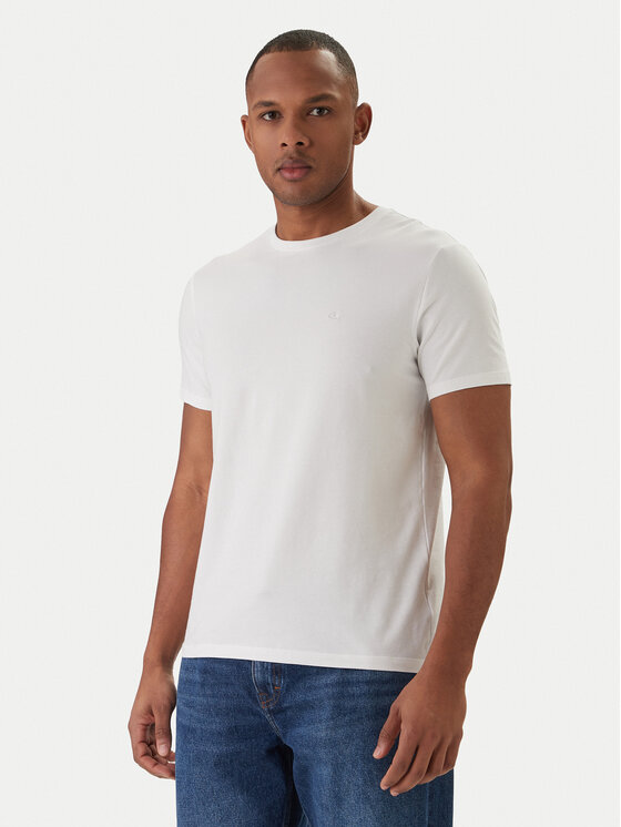 Calvin Klein Tricou LV04LC240G Alb Slim Fit
