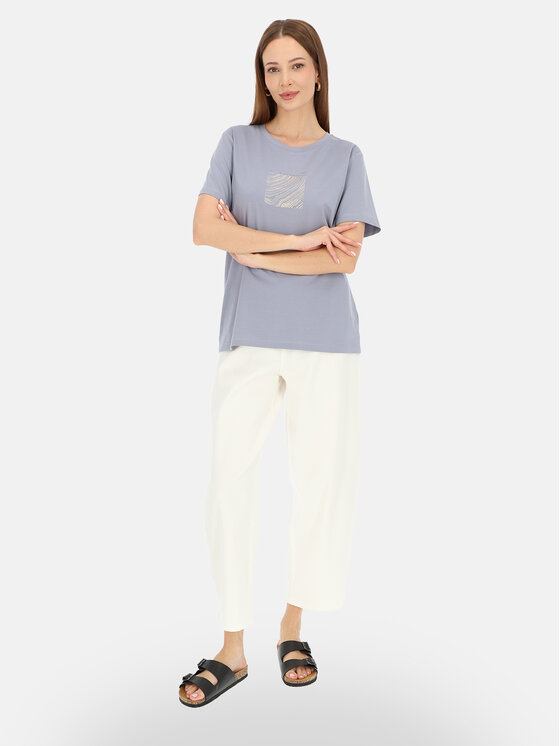 Potis & Verso Potis & Verso T-Shirt Mercy Niebieski Regular Fit