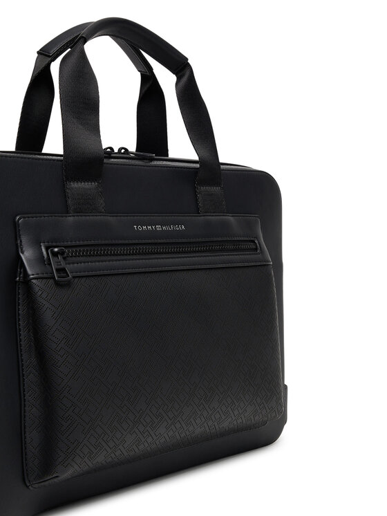 Tommy Hilfiger Tommy Hilfiger Torba na laptopa Th Monogram Computer Bag AM0AM13835 Czarny